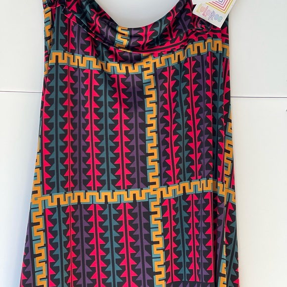 LuLaRoe Women's Plus Size Black Multicolor Long Maxi Flared A-Line Skirt, Sz XL - Picture 7 of 8